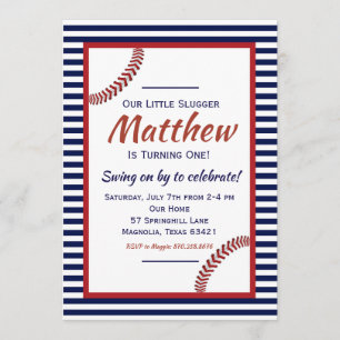 Invitación de cumpleaños al beisbol pequeño