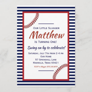 Invitación de cumpleaños al beisbol pequeño