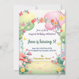 Invitación de cumpleaños al bosque de champiñones 