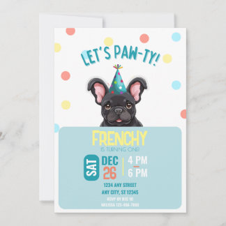 Invitación de cumpleaños al Bulldog francés
