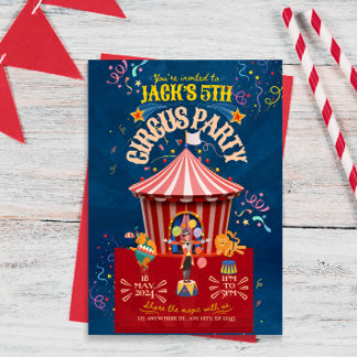 Invitación de cumpleaños al Carnaval/Circo