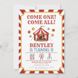 Invitación de cumpleaños al Carnaval de Circo