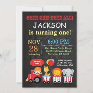 Invitación de cumpleaños al Carnaval del Circo