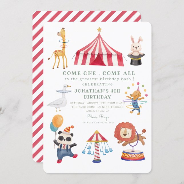 Invitación de cumpleaños al Carrusel Circus Carniv (Subido por el creador)