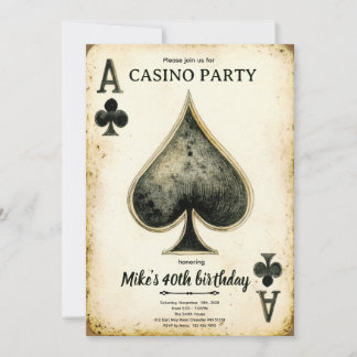Invitación de cumpleaños al casino