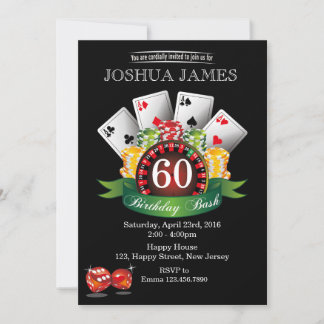 Invitación de cumpleaños al Casino 60 - cualquier 