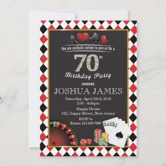 Invitación de cumpleaños al Casino 70