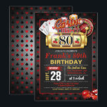 Invitación de cumpleaños al Casino 80<br><div class="desc">Invitación perfecta para celebrar una fiesta de cumpleaños del Casino</div>