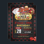 Invitación de cumpleaños al Casino 80<br><div class="desc">Invitación perfecta para celebrar una fiesta de cumpleaños del Casino</div>