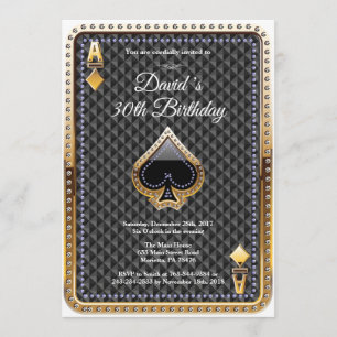 Invitación de cumpleaños al casino de la tarjeta d