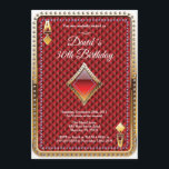 Invitación de cumpleaños al casino de la tarjeta d<br><div class="desc">Invitación de cumpleaños de Poker Jugando con tarjeta Casino Gold. Invitación del purpurina de oro del tema del casino,  Póquer de diamantes rojos. 18.º 20.21.30.40.50.60.70.80.90.100,  Cualquier edad. Para una mayor personalización,  haga clic en el botón "Personalizar" y utilice nuestra herramienta de diseño para modificar esta plantilla.</div>