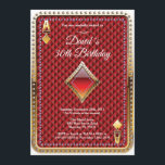Invitación de cumpleaños al casino de la tarjeta d<br><div class="desc">Invitación de cumpleaños de Poker Jugando con tarjeta Casino Gold. Invitación del purpurina de oro del tema del casino,  Póquer de diamantes rojos. 18.º 20.21.30.40.50.60.70.80.90.100,  Cualquier edad. Para una mayor personalización,  haga clic en el botón "Personalizar" y utilice nuestra herramienta de diseño para modificar esta plantilla.</div>