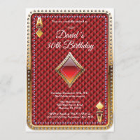 Invitación de cumpleaños al casino de la tarjeta d