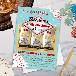 Invitación de cumpleaños al Casino Retro Vintage L