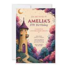 Invitación de cumpleaños al castillo de cuento de