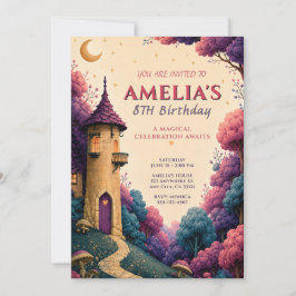 Invitación de cumpleaños al castillo de cuento de 