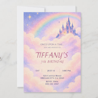 Invitación de cumpleaños al castillo de cuento de