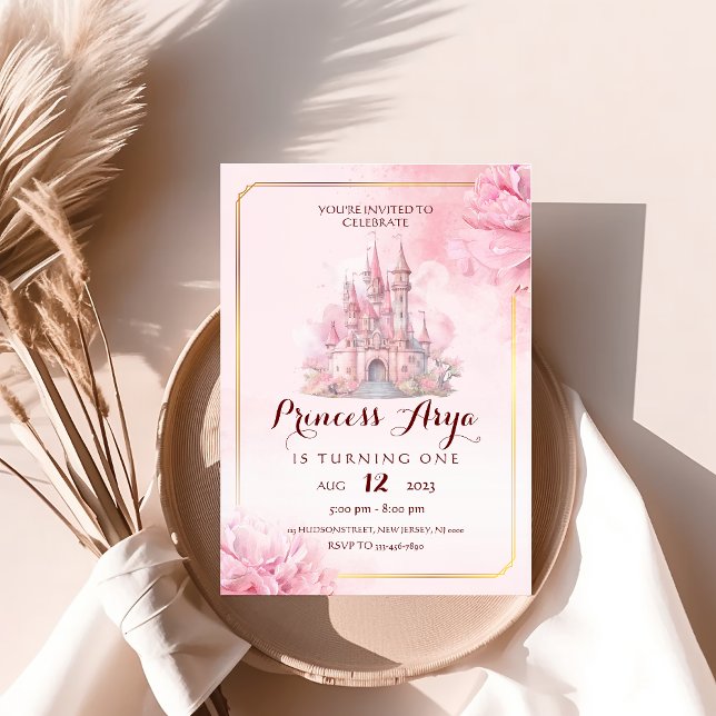 Invitación de cumpleaños al castillo de Princess (Subido por el creador)