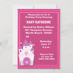 Invitación de cumpleaños al castillo de Princess