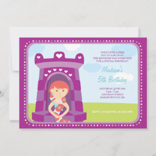 Invitación de cumpleaños al castillo de Rapunzel