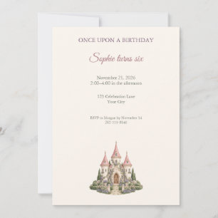 Invitación de cumpleaños al castillo del jardín en