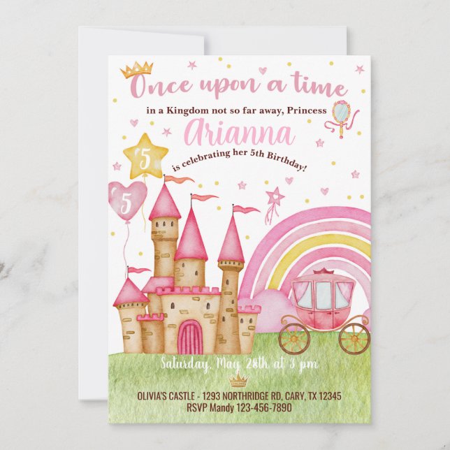 Invitación de cumpleaños al castillo del Reino de  (Anverso)
