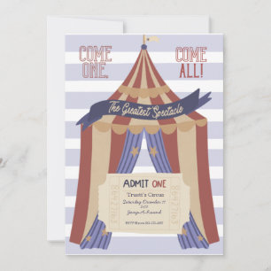 Invitación de cumpleaños al circo Admit ONE