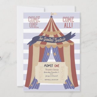 Invitación de cumpleaños al circo Admit ONE