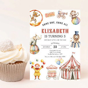 Invitación de cumpleaños al circo de carnaval