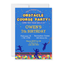 Invitación de cumpleaños al curso Obstacle