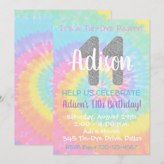 Invitación de cumpleaños al Día de la Muñeca de Ti (Anverso / Reverso)