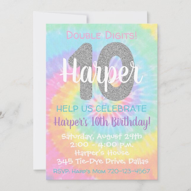 Invitación de cumpleaños al Día de la Muñeca por C (Anverso)