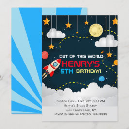 Invitación de cumpleaños al espacio