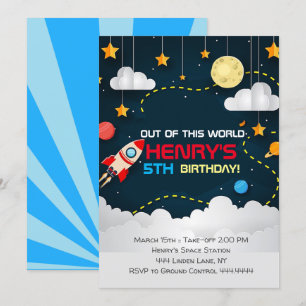 Invitación de cumpleaños al espacio
