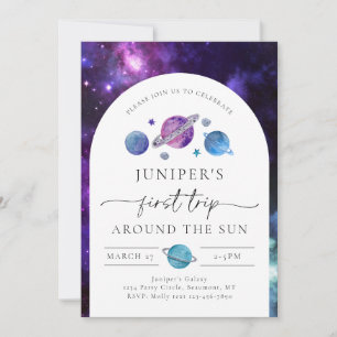 Invitación de cumpleaños al espacio de los chicas 