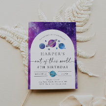 Invitación de cumpleaños al espacio de los chicas