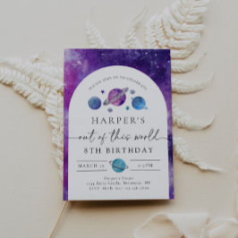 Invitación de cumpleaños al espacio de los chicas