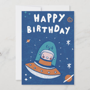 Invitación de cumpleaños al espacio exterior