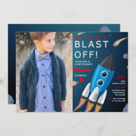 Invitación de cumpleaños al espacio exterior con f