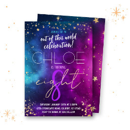 Invitación de cumpleaños al espacio exterior de Ga