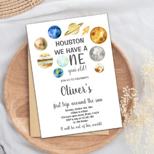 Invitación de cumpleaños al espacio exterior de Ho