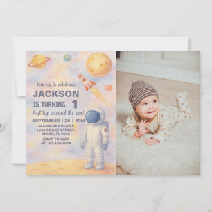 Invitación de cumpleaños al espacio exterior de Pa