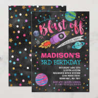 Invitación de cumpleaños al espacio Fiesta del esp
