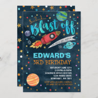 Invitación de cumpleaños al espacio Fiesta del esp