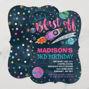 Invitación de cumpleaños al espacio Fiesta del esp