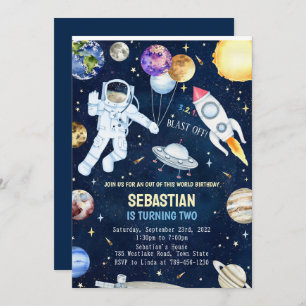 Invitación de cumpleaños al espacio ultraterrestre