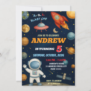 Invitación de cumpleaños al espacio ultraterrestre