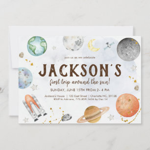 Invitación de cumpleaños al espacio ultraterrestre