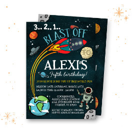 Invitación de cumpleaños al espacio ultraterrestre