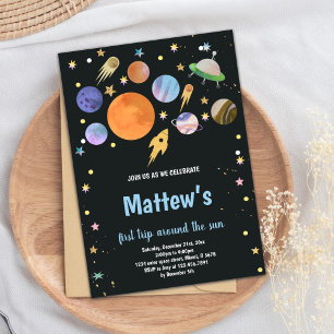 Invitación de cumpleaños al espacio ultraterrestre